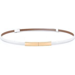 New Skinny Genuine Leather Belts 006 Womens White Thin Belt